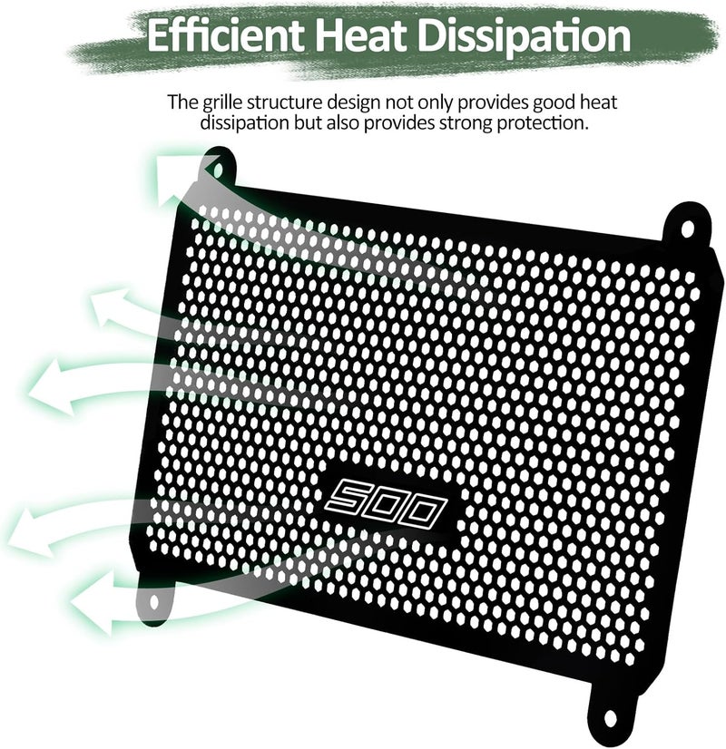XIDAODIT Radiator Cover Grille Guard for Kawasaki Z500 Ninja500 SE ABS 2024+ Eliminator 500 2024 2025 (Ninja 500) - Image 5